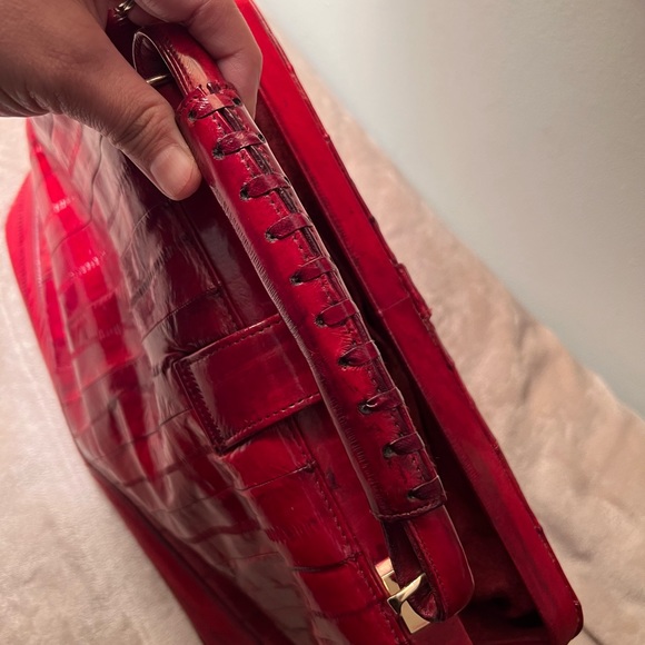 Leather handbag and matching lipstick holder ( made from real eel skin) - Picture 7 of 12